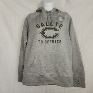 Nike Therma Fit Chicago Bears Hoodie Salute To Service Gray Large